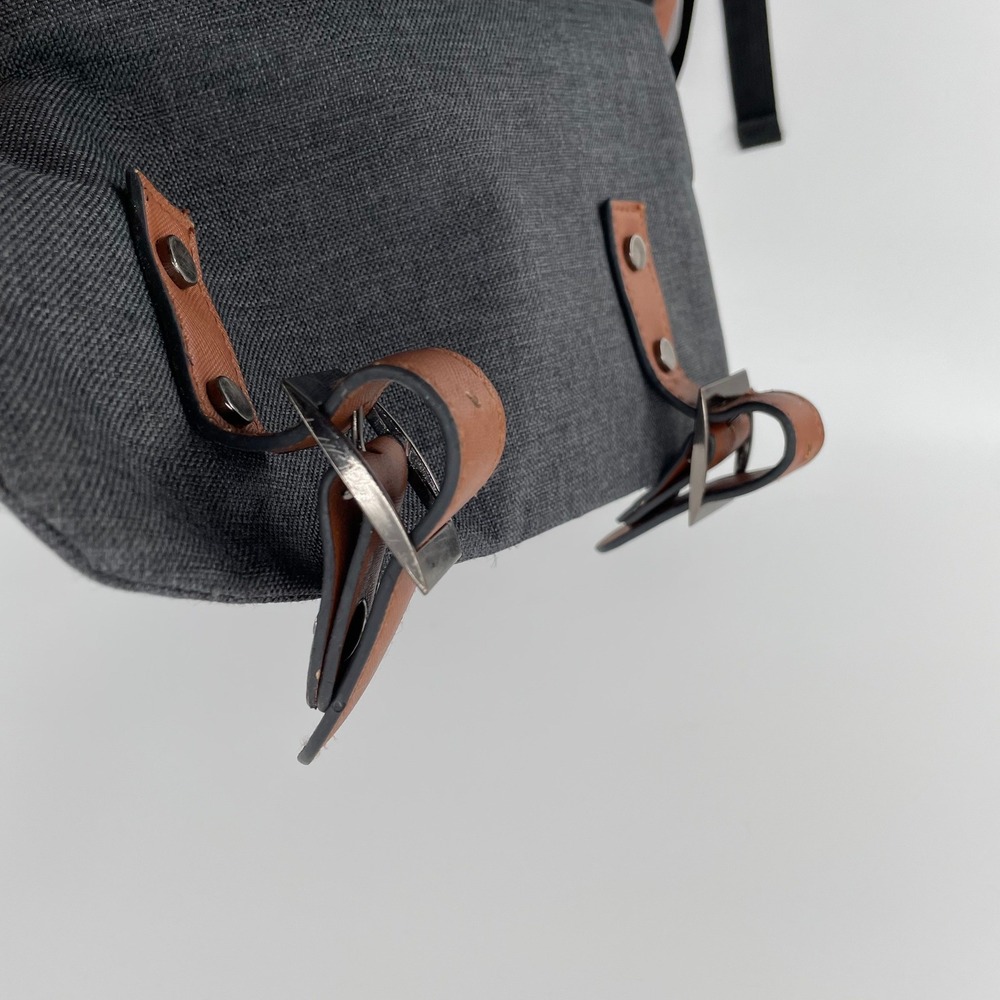 Mancio Vintage Laptop Backpack Gray Canvas USB Charging Port School Travel Bag - Picture 11 of 16